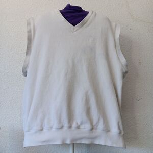 IZOD~ Vintage White Vest Men Size Extra Large V-Neck Knit 100% Egypt Cotton